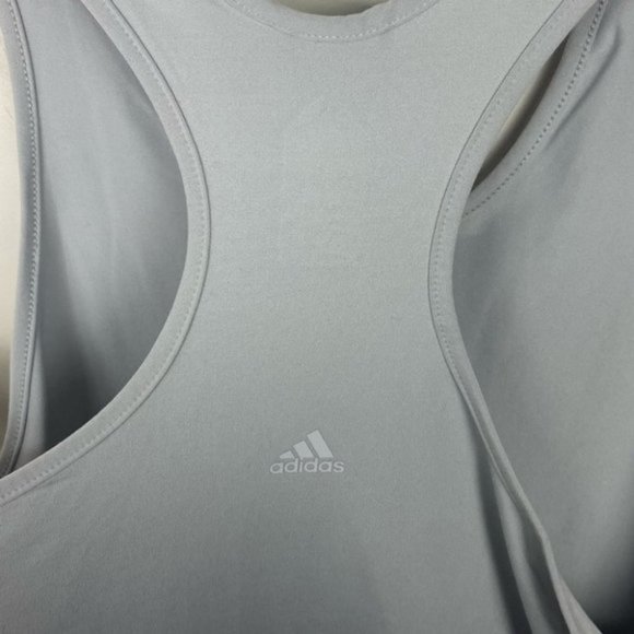 Adidas Racerback Tank Top Grey Size Small Running Fitness Yoga Activewear Tee - Picture 6 of 10